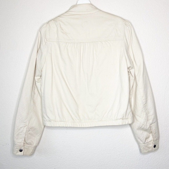 GAP Fleece Lined Bomber Utility Cream Jacket M - Picture 7 of 12